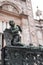 Statue of an angel at the Colleoni Chapel in Bergamo high