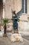 Statue of an angel in front of Duomo in Verona Cathedral of Santa Maria Matricolare, Verona, Veneto,