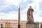 Statue Apostle Peter, obelisk on St Peter Square