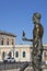 Statue of Archimedes on Ortygia Island in the square by Umberto I Bridge, Syracuse, Sicily, Italy