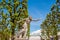 Statue of athlete at the entrance of Mirabell garden in Salzburg, Austria