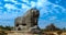 Statue of Babylonian lion in Babylon ruins Iraq