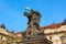 Statue of Battling Titan at the gate of Castle in Hradcany, Prague, Czech Republic