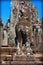 Statue at Bayon Temple. Bayon is a well known khmer temple at Angkor in Cambodia