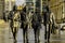 The statue of The Beatles on Liverpool`s waterfront, UK