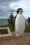 Statue of the Big Penguin with Bass Strait in the background