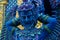 Statue of blue guard in Wat Rong Suea Ten Blue temple in Chiang Rai, Thailand