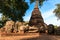 Statue Buddha Head Remain and Pagoda of King Borommarachathirat II of the Ayutthaya Kingdom called Ratburana Temple
