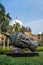 Statue of Buddhas head in the Prince of Wales Museum, Mumbai, India