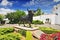 Statue of a bull outside the 18thC Plaza de Toros Bullring, Ronda, Andalucia, Spain.