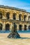 Statue of bullfighter Christian Montcouquiol, Nimeno II, in front of the Arena of Nimes