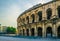 Statue of bullfighter Christian Montcouquiol, Nimeno II, in front of the Arena of Nimes