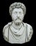 Statue Bust of a Roman Emporer, Isolated on Black