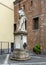 Statue of Cardinal Federico Borromeo outside The Pinacota Ambrosiana, the Ambrosian art gallery in Milan, Italy