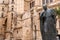 Statue of Cardinal Herrera Oria at the rear facade of the Malaga Cathedral, Spain