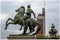 Statue of Castor and Pollux on piazza Castello in Turin