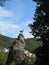 Statue of chamois over the Karlovy Vary spa town.