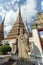 Statue and chedis at the Wat Pho temple in Bangkok