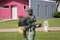 Statue of child playing trumpet inside Central Park for kids Bayamon Puerto Rico