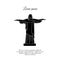 Statue of Christ the Redeemer in Rio de Janeiro vector icon, sign