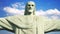 Statue of Christ in Rio de Janeiro on a background of clouds. Timelapse