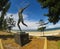 A statue commemorates Spyros Louis, winner of the first Olympic marathon in 1896. at Brighton-le-Sands.