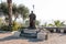 Statue in the courtyard of the Franciscan monastery in Capernaum