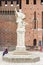 The statue in the courtyard of the Sforzesco Castle - Castello Sforzesco in Milan, Italy