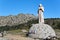 Statue of Crist Roi in Vergio Mountain pass in Corsica