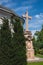 Statue of cross near Saint George`s Cathedral, Novi Sad, Serbia