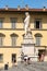 The statue of Dante Alighieri at the Basilica of Santa Croce in Florence