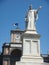 Statue of Dante Alighieri in the homonym plaza to Naples in Italy.