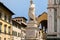 Statue of Dante Alighieri in the old city of Florence, Italy