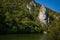 The statue of Decebal carved in the mountain. Decebal`s head carved in rock, Iron Gates Natural Park