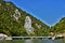 the statue of Decebalus on the bank of the Danube river