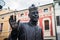 Statue of Don Camillo in Brescello, Italy