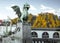 Statue of dragon in the old town of Ljubljana