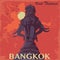 Statue of elephants in Bangkok city vintage poster.