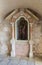 The statue of Elias the prophet stands in a niche at the entrance to the grotto of the Milk Grotto Church in Bethlehem in