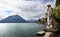 A statue enjoying the mountain and water views of Lake Como