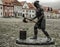 Statue of executioner in Bardejov, Slovakia