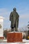 The statue faces to V.I. Lenin an entrance to the Main `Central` pavilion of ENEA.