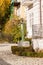 Statue of famous conductor Herbert von Karajan in the garden of his birthplace house, Salzburg, Austria