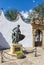 Statue of a famous torero bullfighter in the historic fortress town, Ronda, near Malaga, Andalusia, Spain