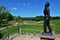 Statue of a female pilot at the high ground veterans memorial in nielsville wisconsin honors veterans of past wars