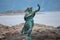 The statue `Fisherman`s wife` in Norway.