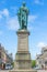 Statue of Fitt in Edinburgh, Scotland with castle in background