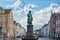 Statue of the Flemish painter Jan van Eyck in Bruges, Belgium