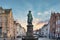 Statue of the Flemish painter Jan van Eyck in Bruges, Belgium