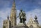 Statue of the Flemish painter Rubens in a square in the Belgian city of Antwerp.